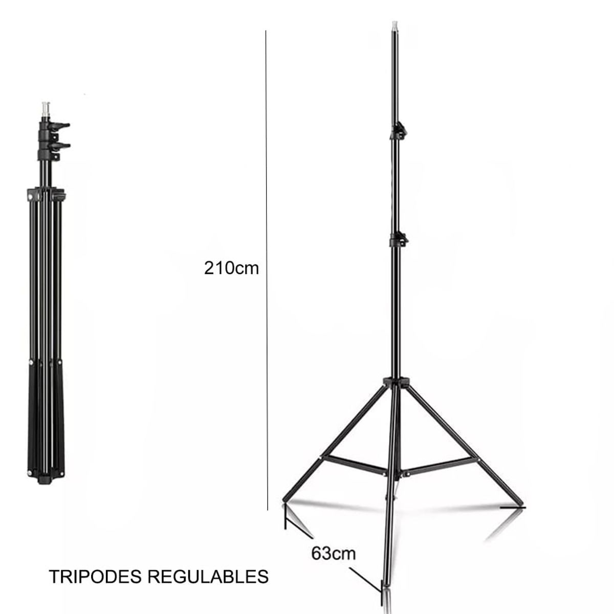 INTERLUD - Kit Iluminación SoftBox con Parantes Profesional FYI260011 Interlud