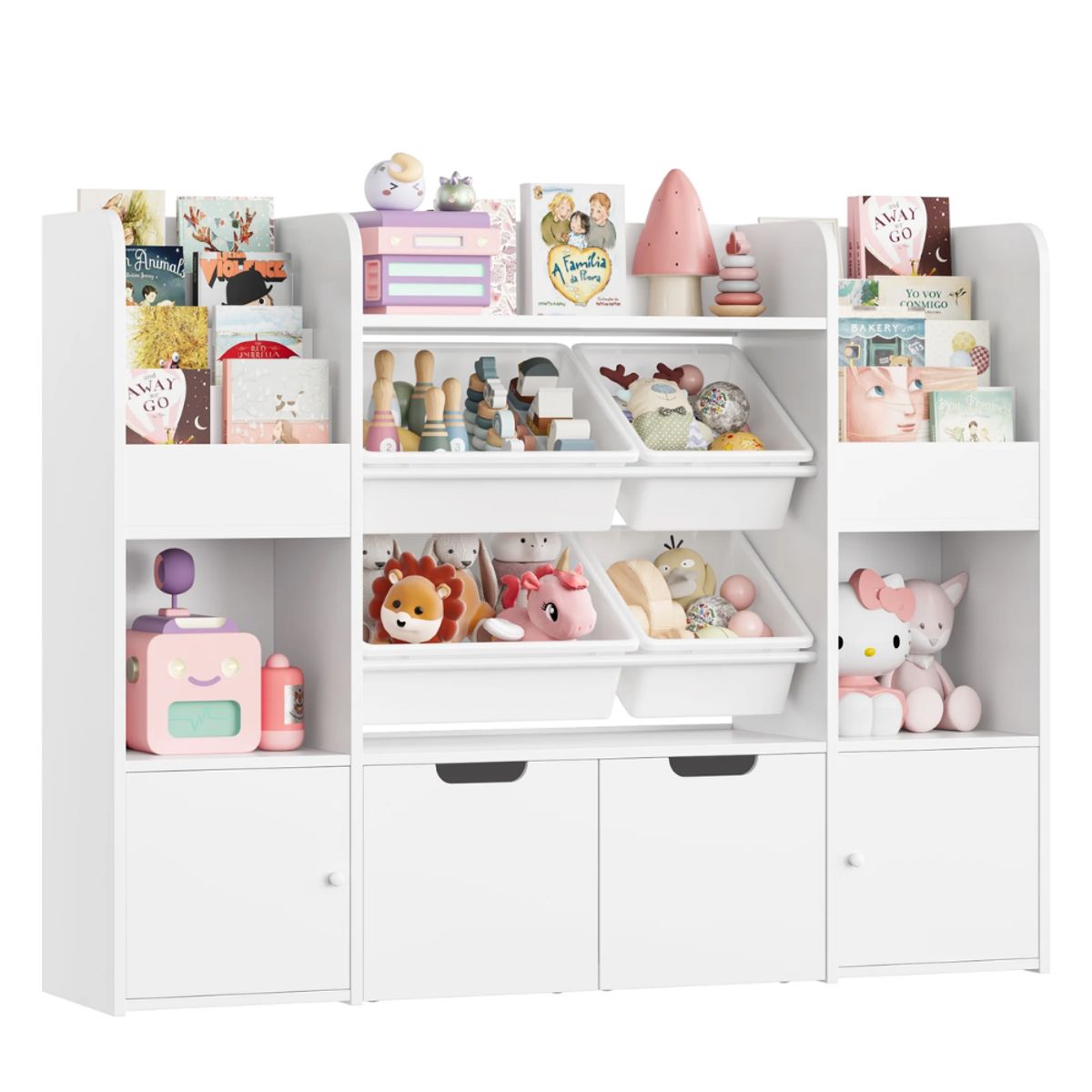 GENERICO - Estante Organizador Librero Juguetero Infantil Amir Blanco Muebles Gaudi