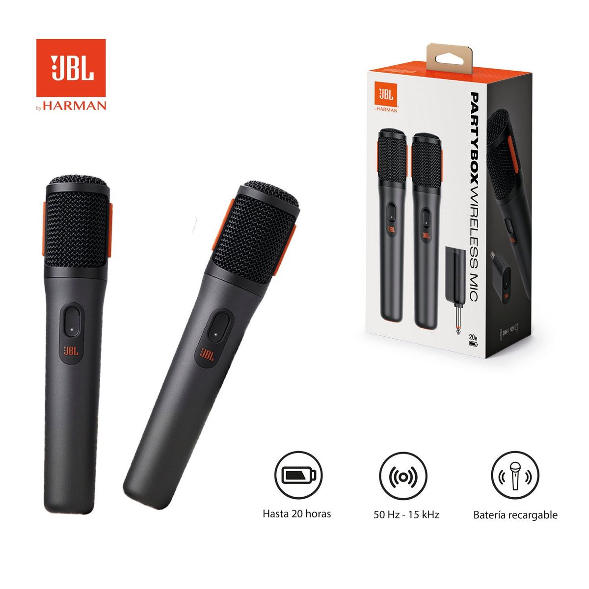 JBL - Microfono Jbl Partybox Pack Duo Inalambricos Digitales  Negro