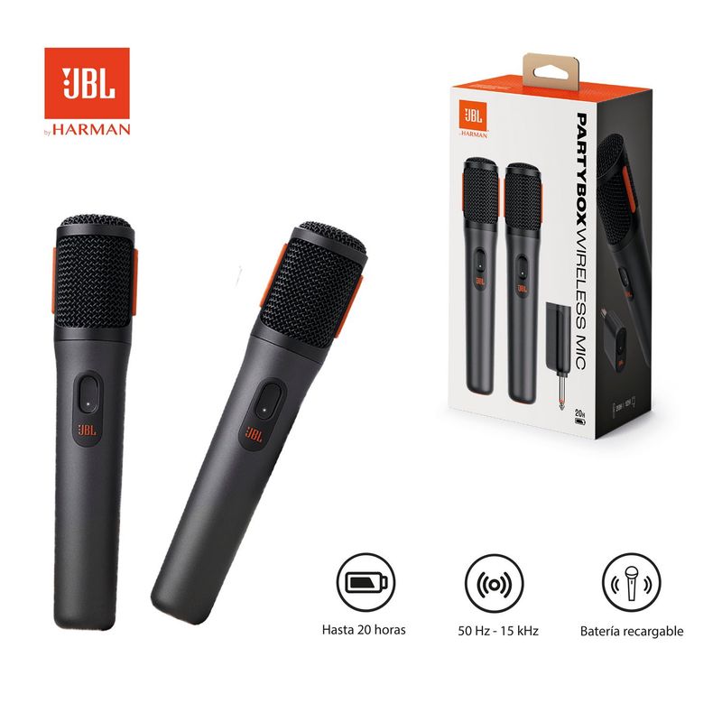 JBL - Microfono Jbl Partybox Pack Duo Inalambricos Digitales  Negro