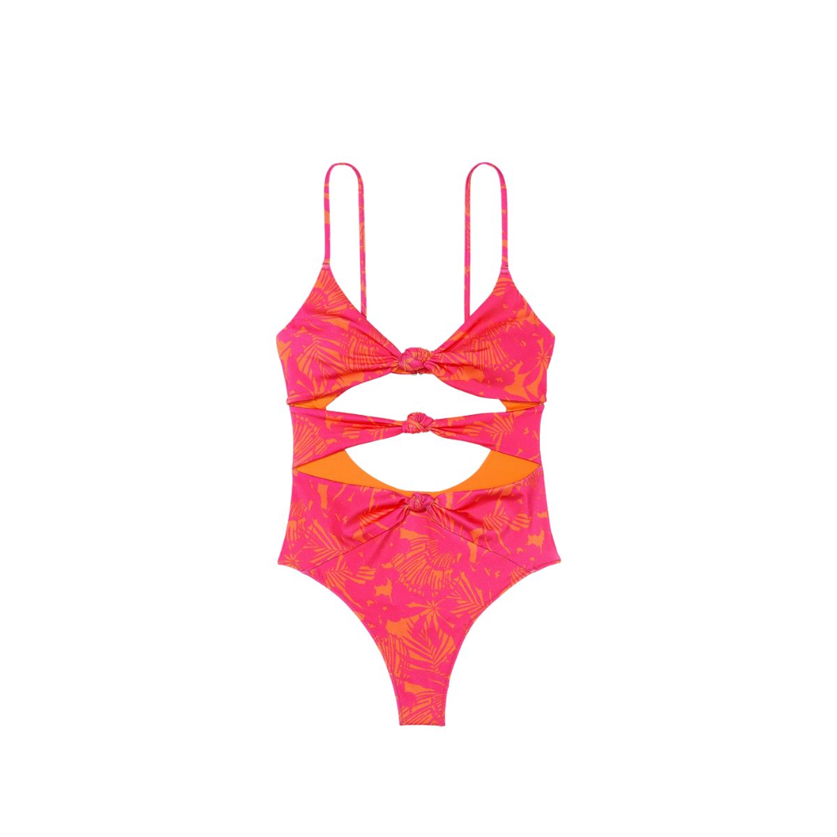 VICTORIA'S SECRET - TRAJE DE BAÑO TANKINI FUCSIA DE FLORES VICTORIAS SECRET