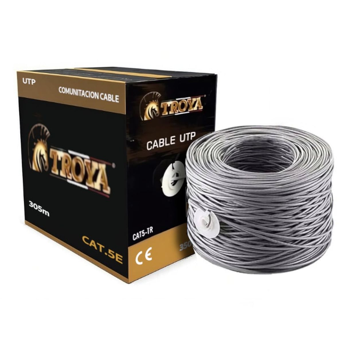 GENERICO - Cable Lan Red Internet Utp Rj45 TROYA Cat5e Cat 5 Cat5 Rollo 305m