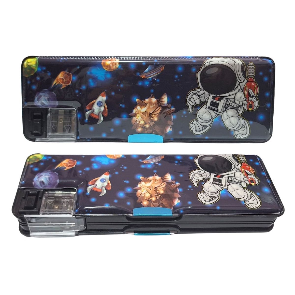 GENERICO - Cartuchera Astronauta Azul Imantada con Tajador