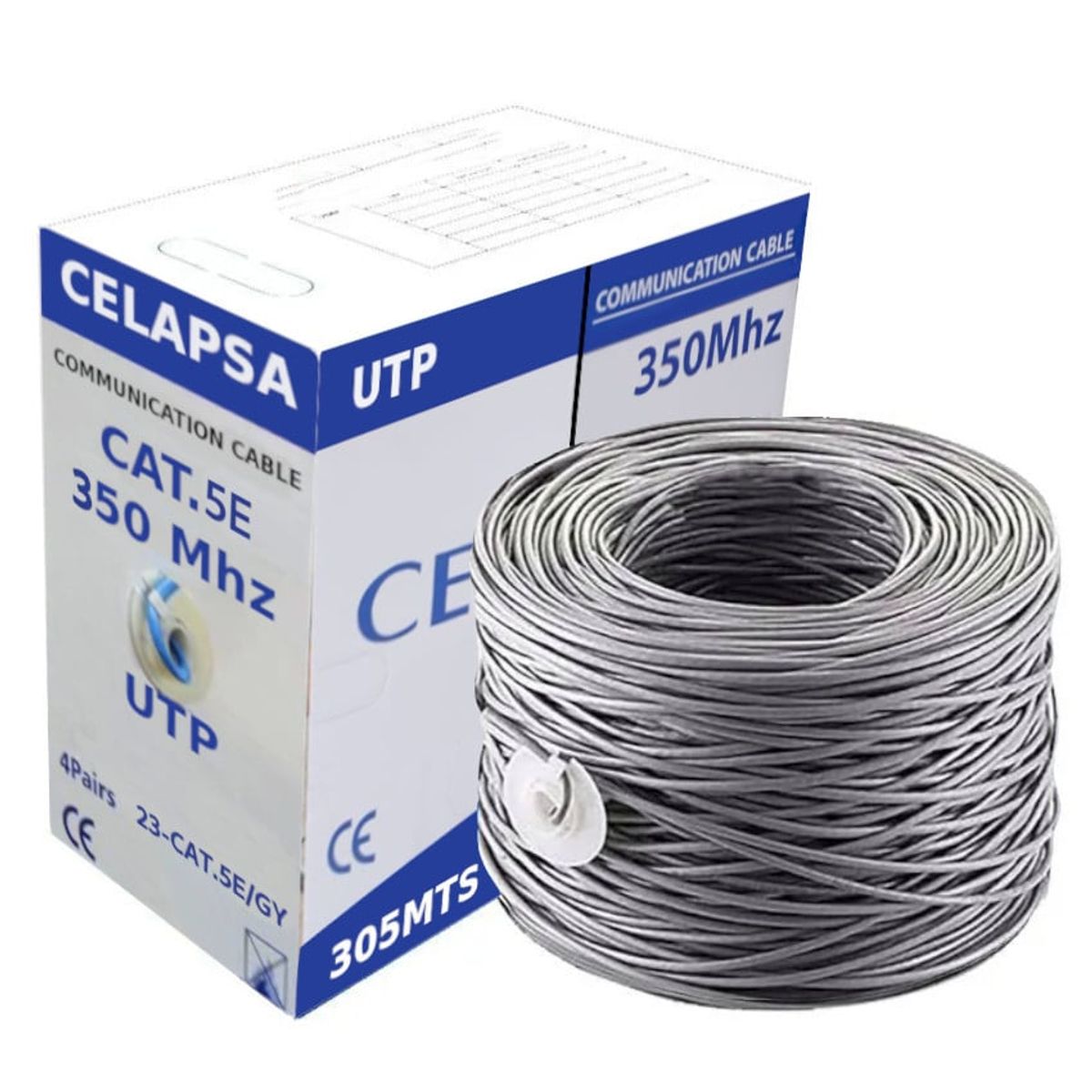 GENERICO - Cable Red Lan Internet Utp Rj45 CELAPSA Cat 5 Cat 5e Rollo Caja 305m