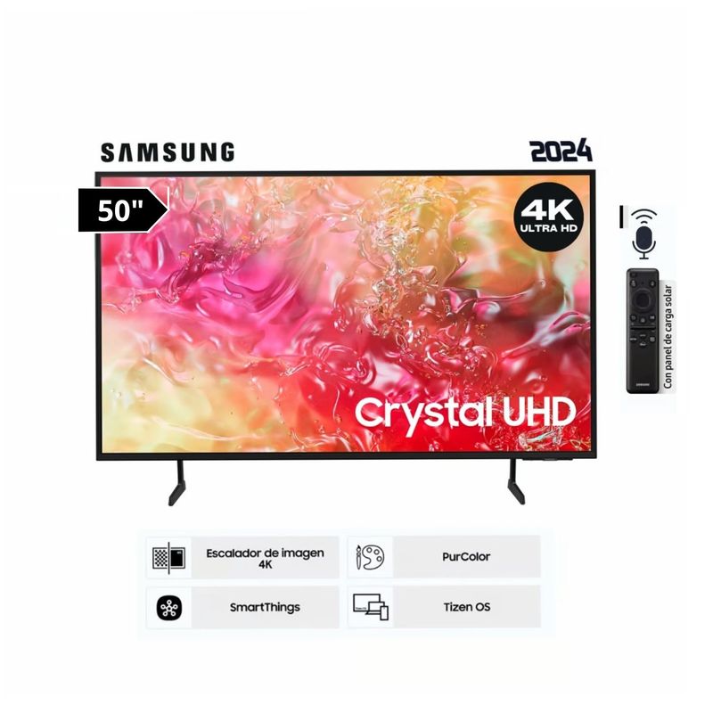 SAMSUNG - Televisor Smart Tv 50 Crystal UHD 4k serie 8 +control de voz 50DU8200 (2024)