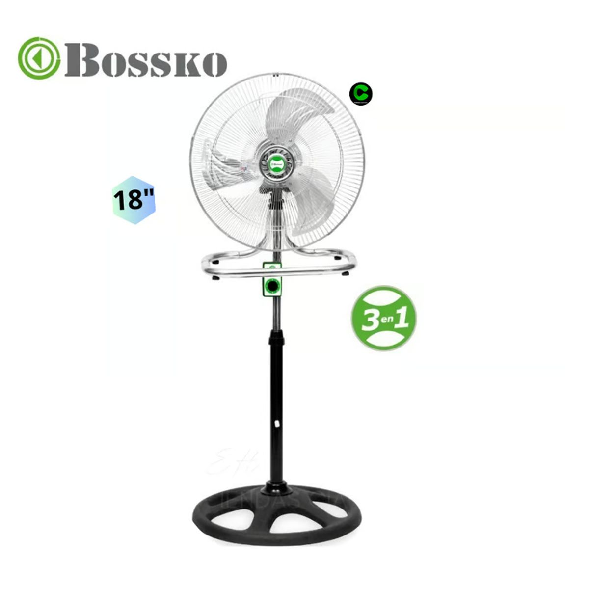 BOSSKO - Ventilador Bossko 3 en 1 BK-8218VI Metal (X2 Unidades)