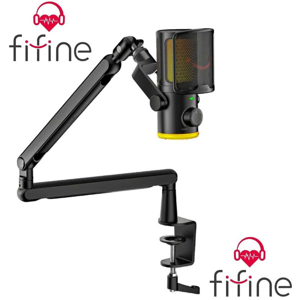 FIFINE - Micrófono Fifine TAM6 Black con Brazo