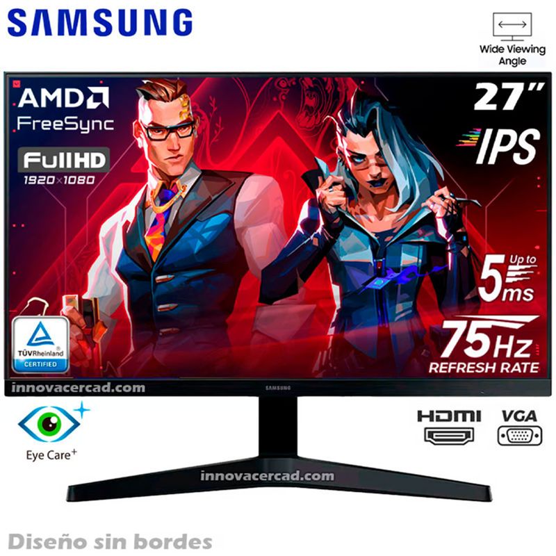 SAMSUNG - Monitor Samsung 27 LS27C310EALXPE IPS Full HD 75Hz HDMI VGA
