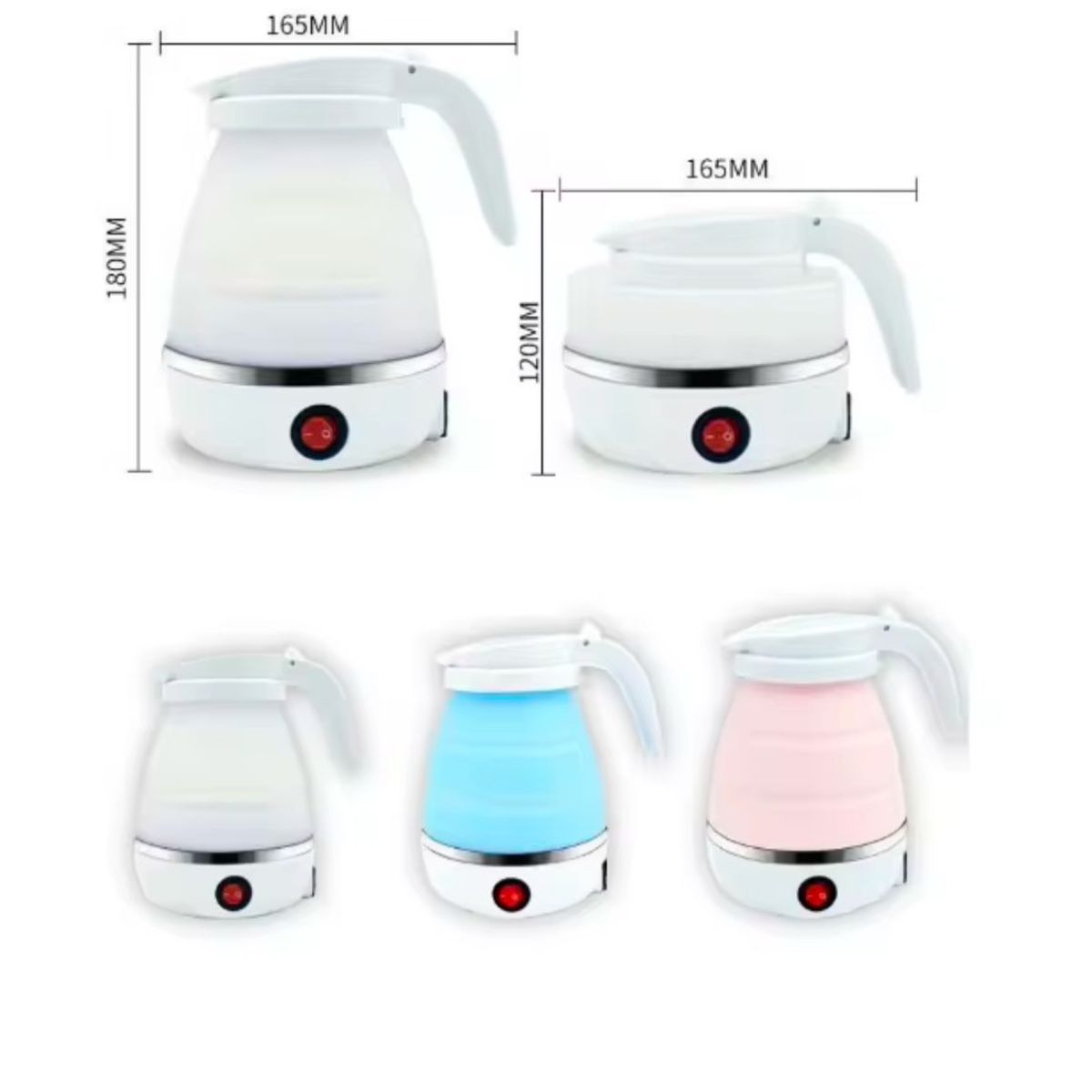 GENERICO - Hervidor eléctrico Plegable 600 ml - Blanco