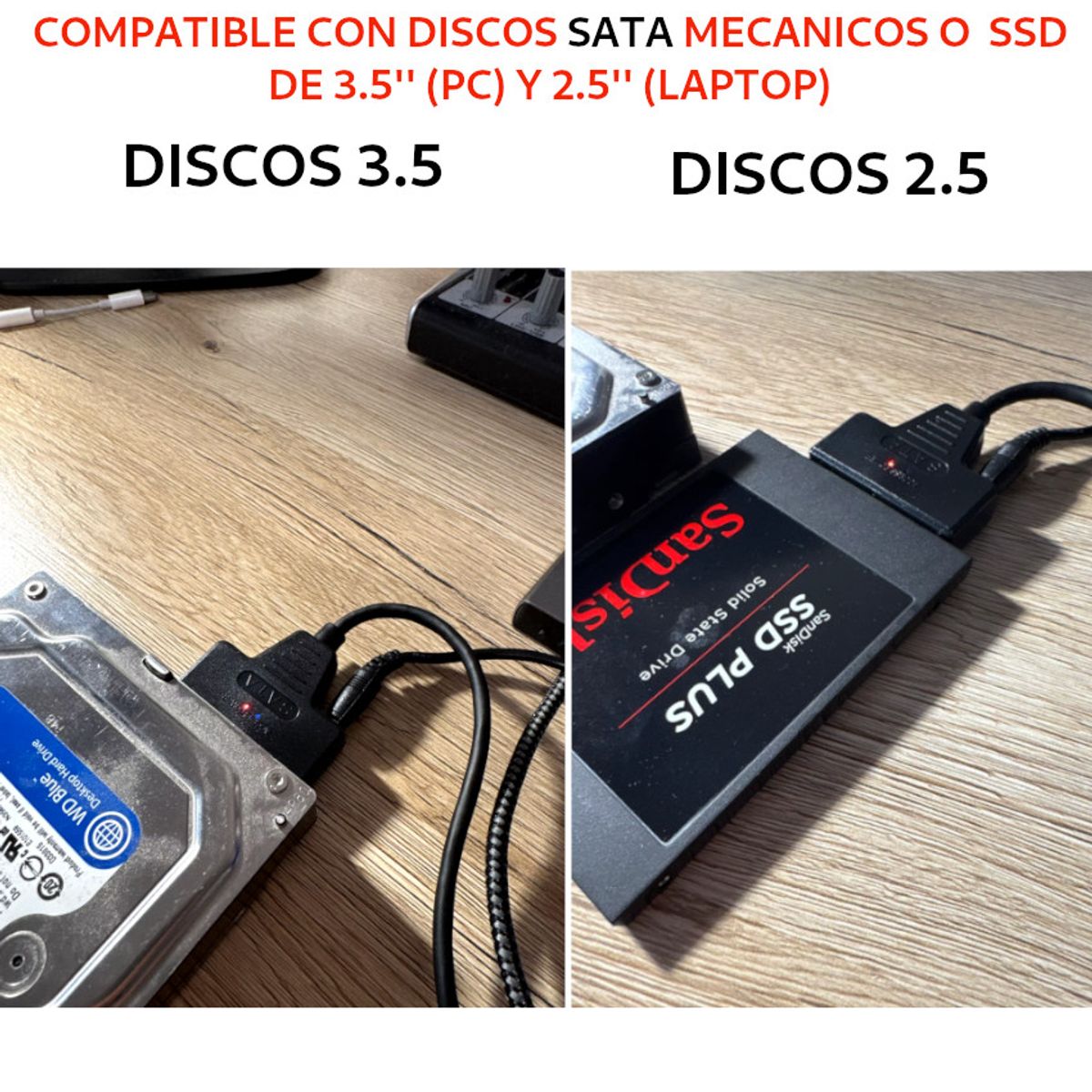 GENERICO - Convierte Tu Disco Duro Ssd Hdd 3.5 2.5 A USB 3.0 Cable Adaptador Sata