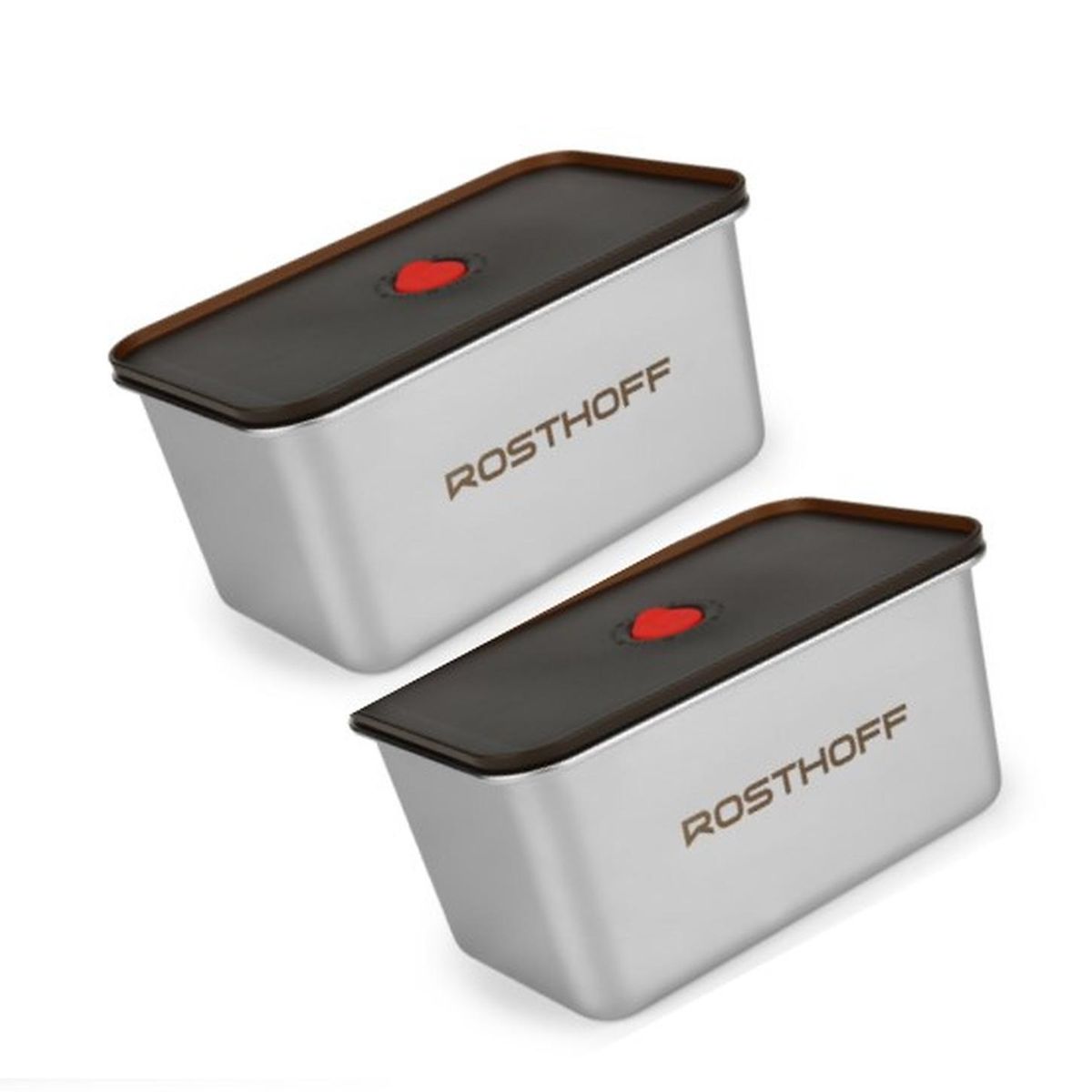 ROSTHOFF - Set x 2 Tapers Contenedores de Acero inoxidable para microondas 2100ml