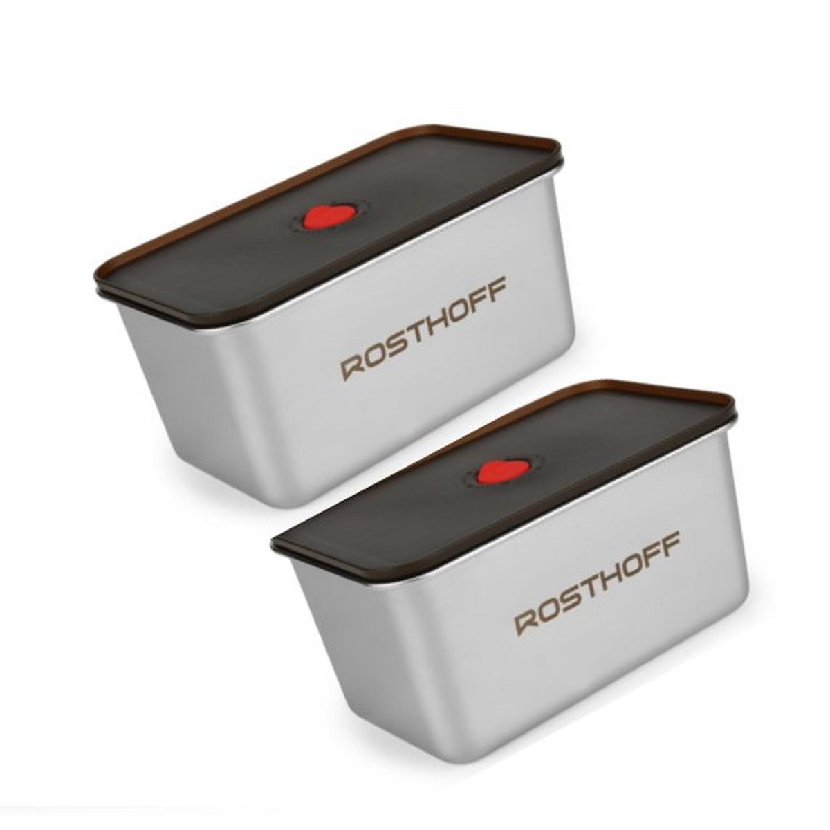 ROSTHOFF - Set x 2 Tapers Contenedores de Acero inoxidable para microondas 2100ml