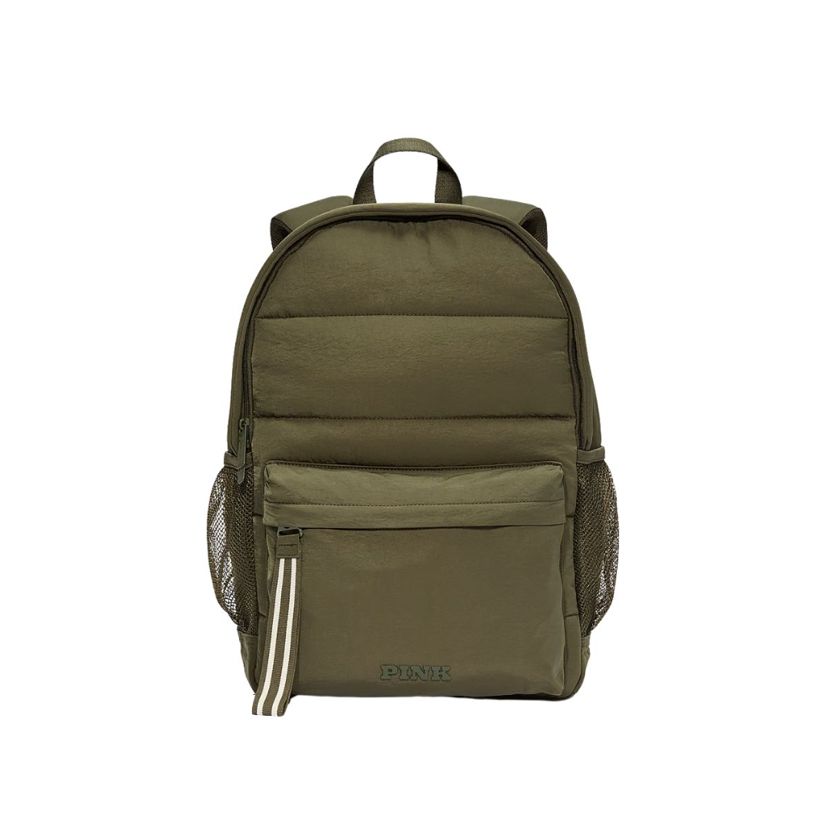 VICTORIA'S SECRET - MOCHILA ESTILO PUFFER VERDE  PINK VICTORIAS SECRET