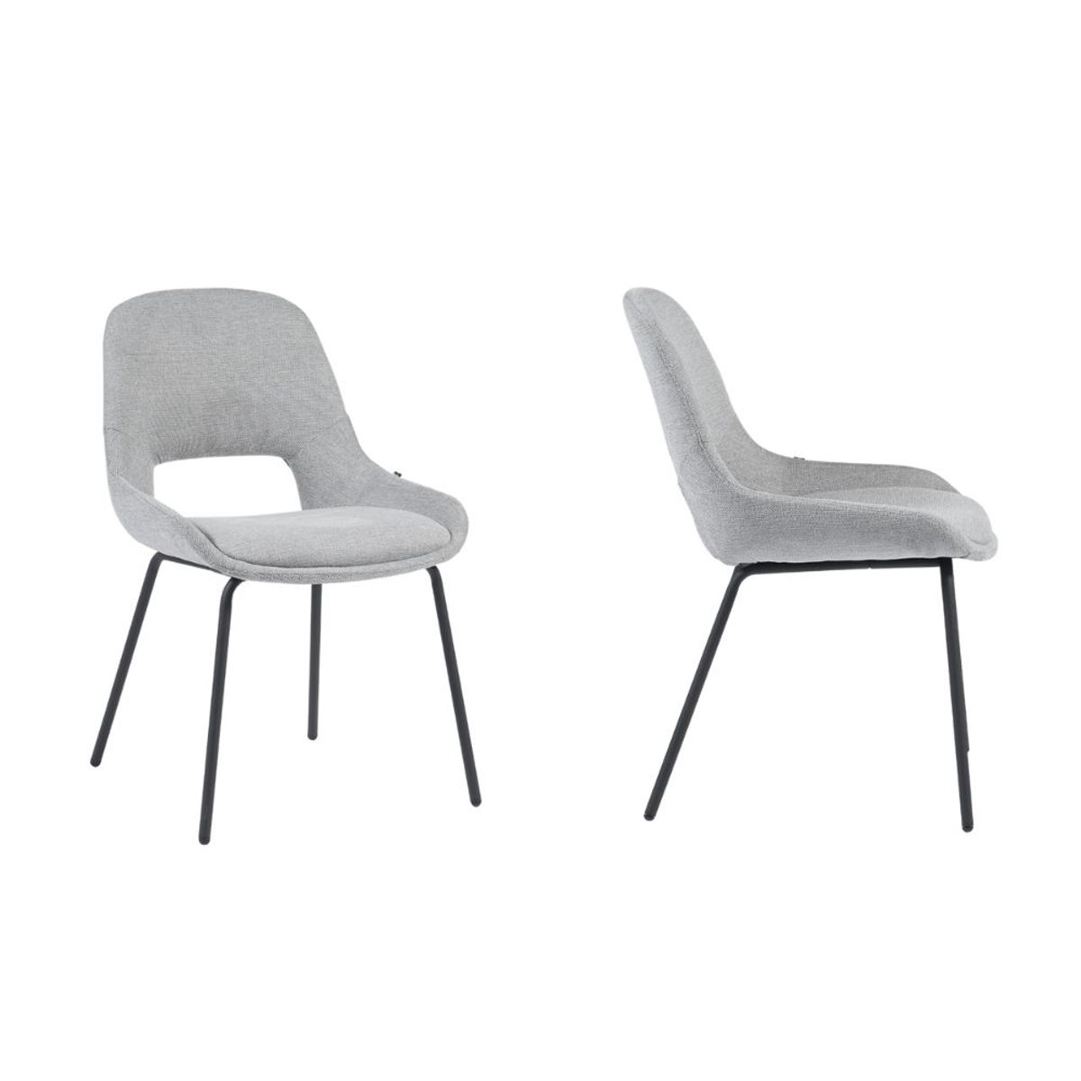 NIHM - Silla Comedor de Metal Vizarr Gris Claro