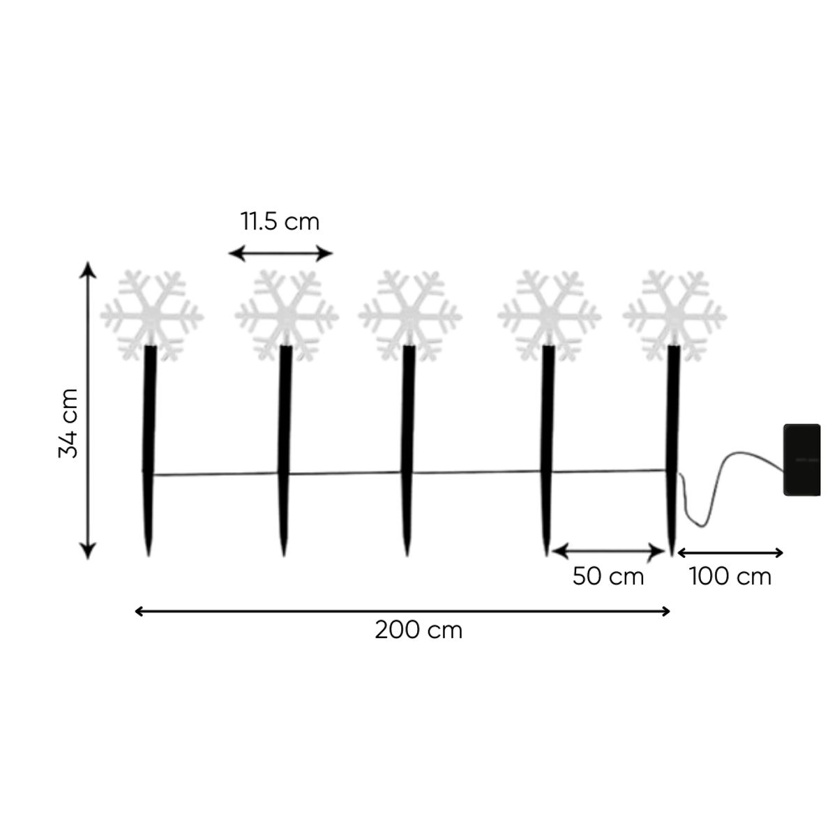 HYGGE - Luces Copo de Nieve Impermeable para Jardín Decoración Navidad