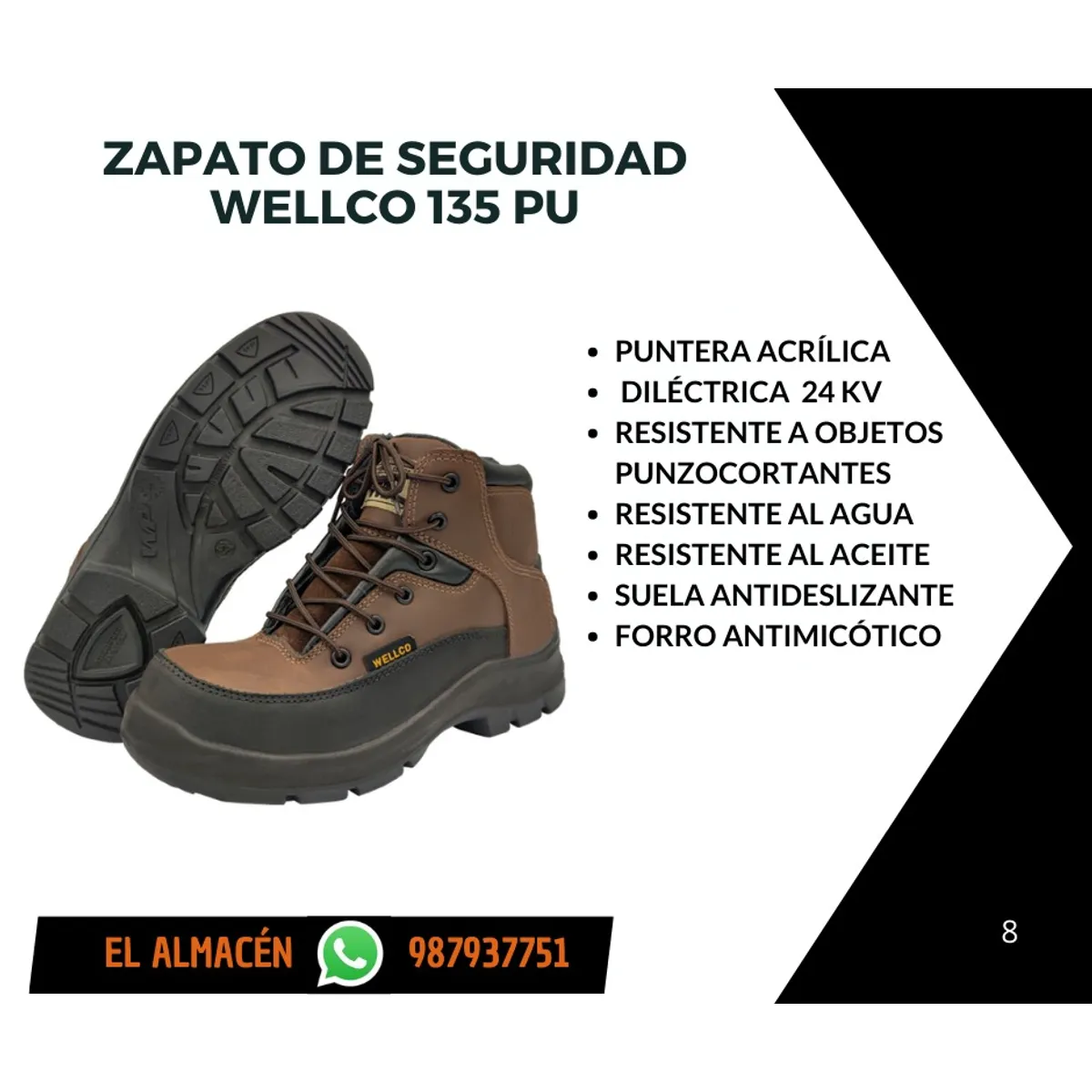 WELLCO PERUANA - BOTIN DE SEGURIDAD PUNTA ACRILICA - WELLCO