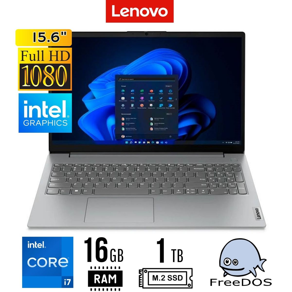 LENOVO - LAPTOP LENOVO V15 G4 IRU, INTEL CORE i7-1355U, 16GB, SSD 1TB, 15.6" FHD, WINDOWS 11 PRO