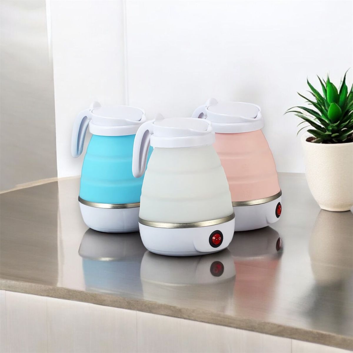 GENERICO - Hervidor eléctrico Plegable 600 ml - Rosado