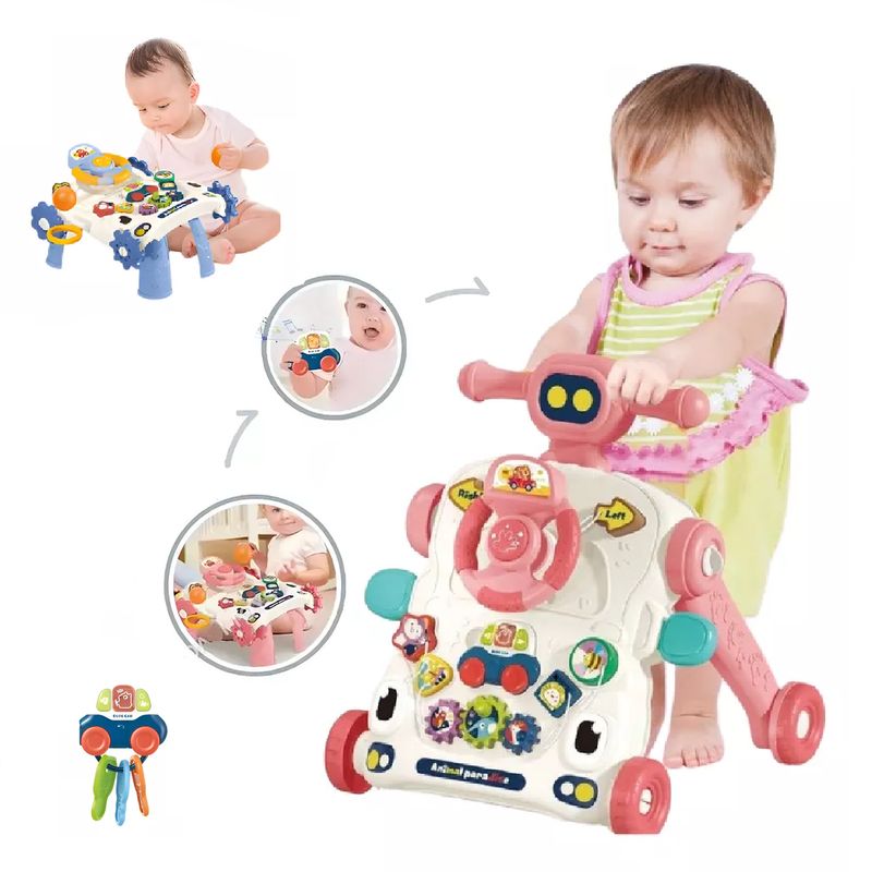 GENERICO - Nuevo Andador Caminador 3 en 1 Musical Robot -Rosa