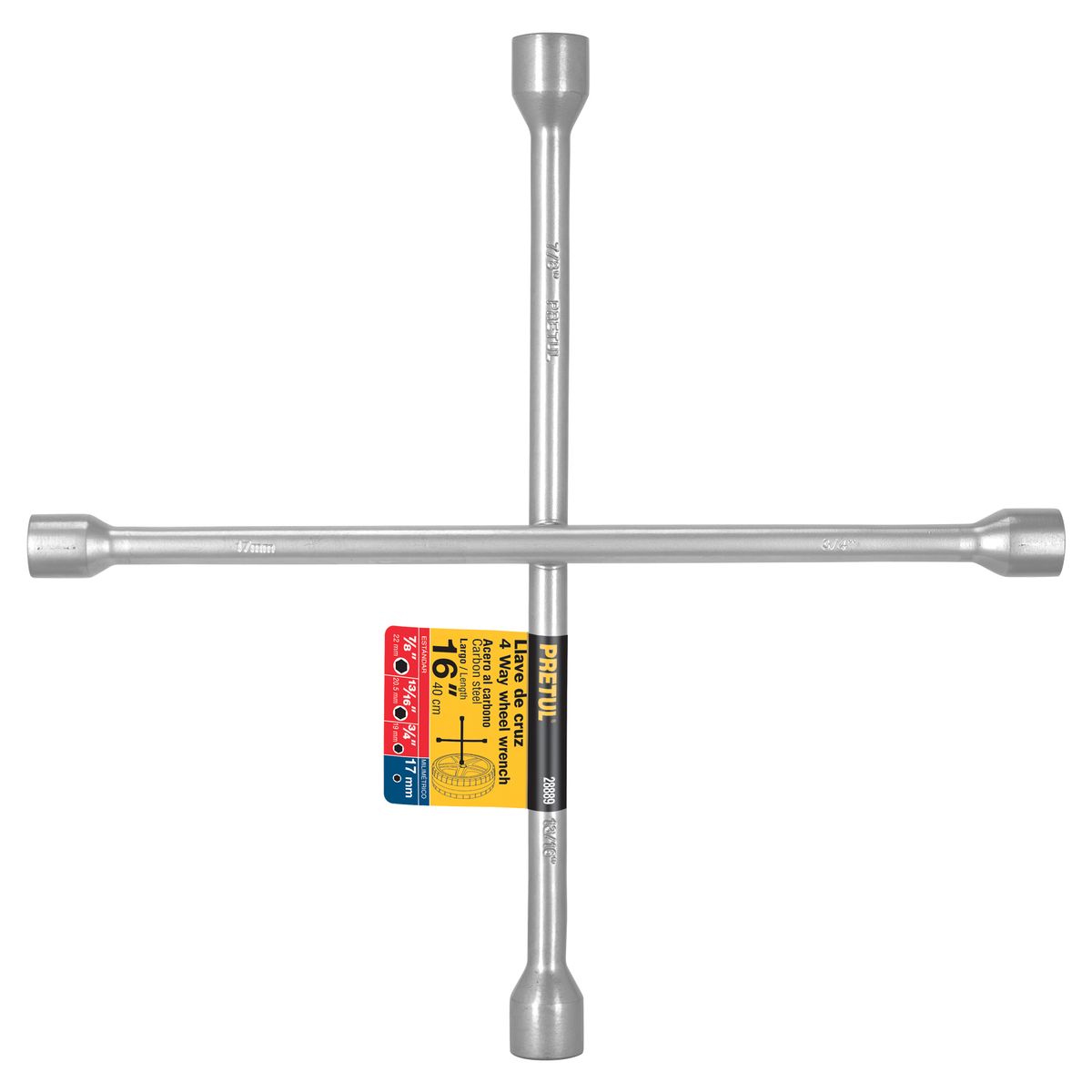 PRETUL - Llave de Cruz para Automóviles y Camionetas 16 Pretul