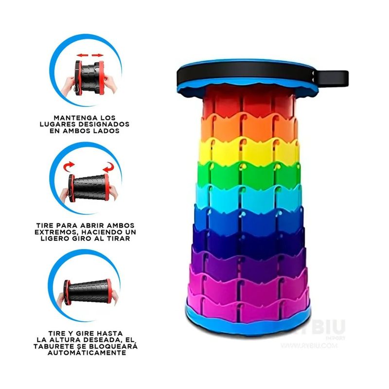 GENERICO - ASIENTO PLEGABLE MULTICOLOR BANCO PLAYERO PISCINA JARDIN