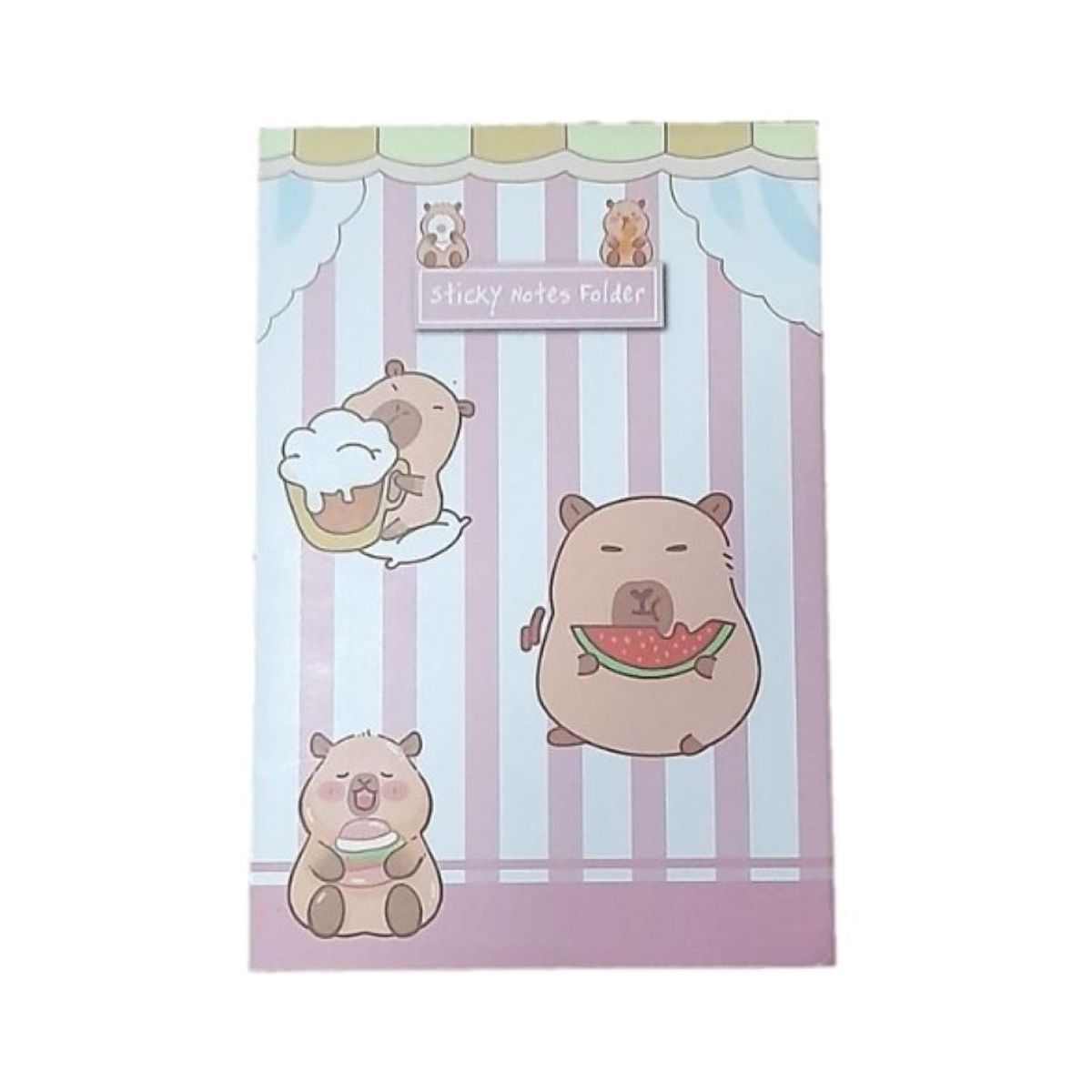 GENERICO - CUADERNO DE HOJAS DE NOTAS STICKY CAPIBARA SANDIA