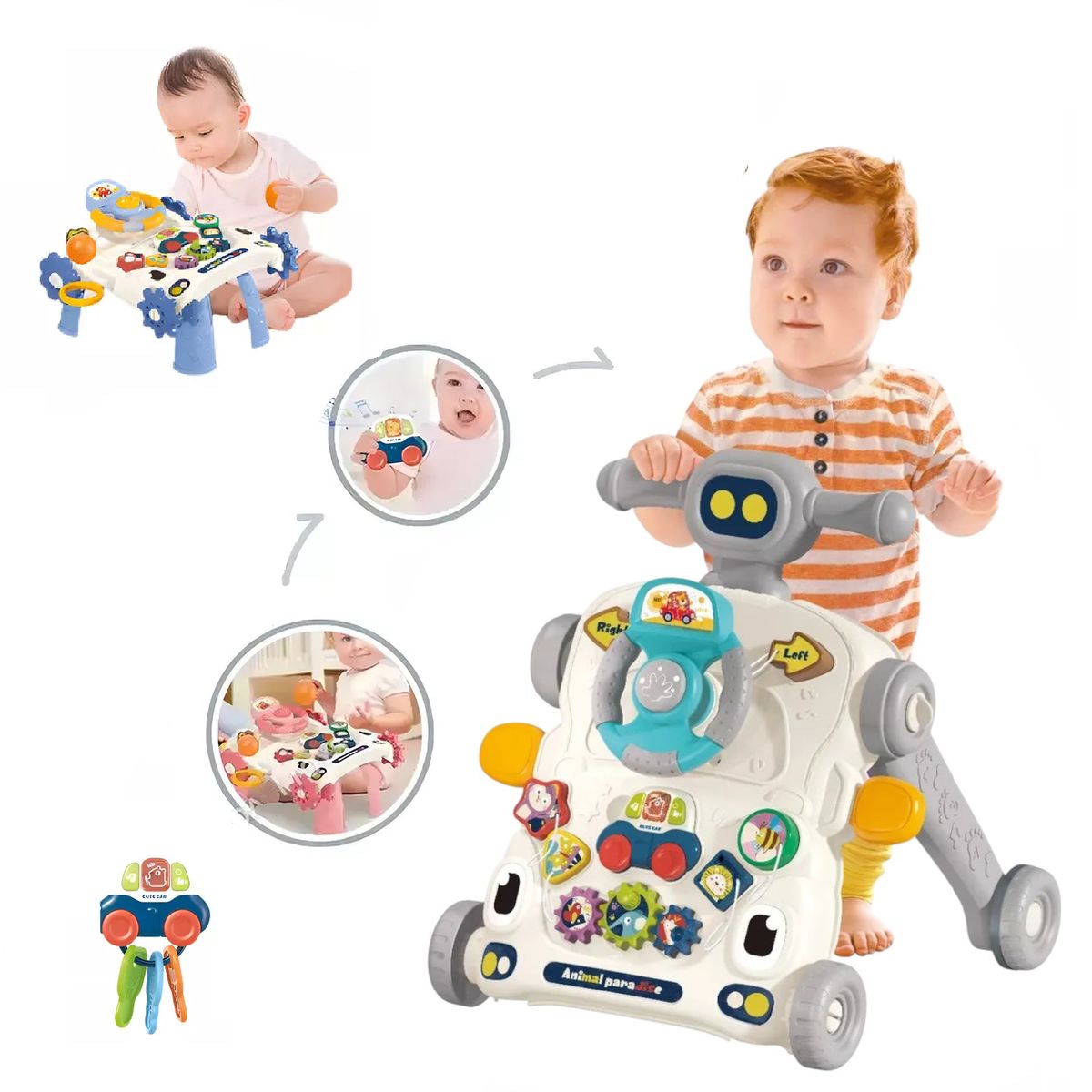 GENERICO - Nuevo Andador Caminador 3 en 1 Musical Robot -Gris