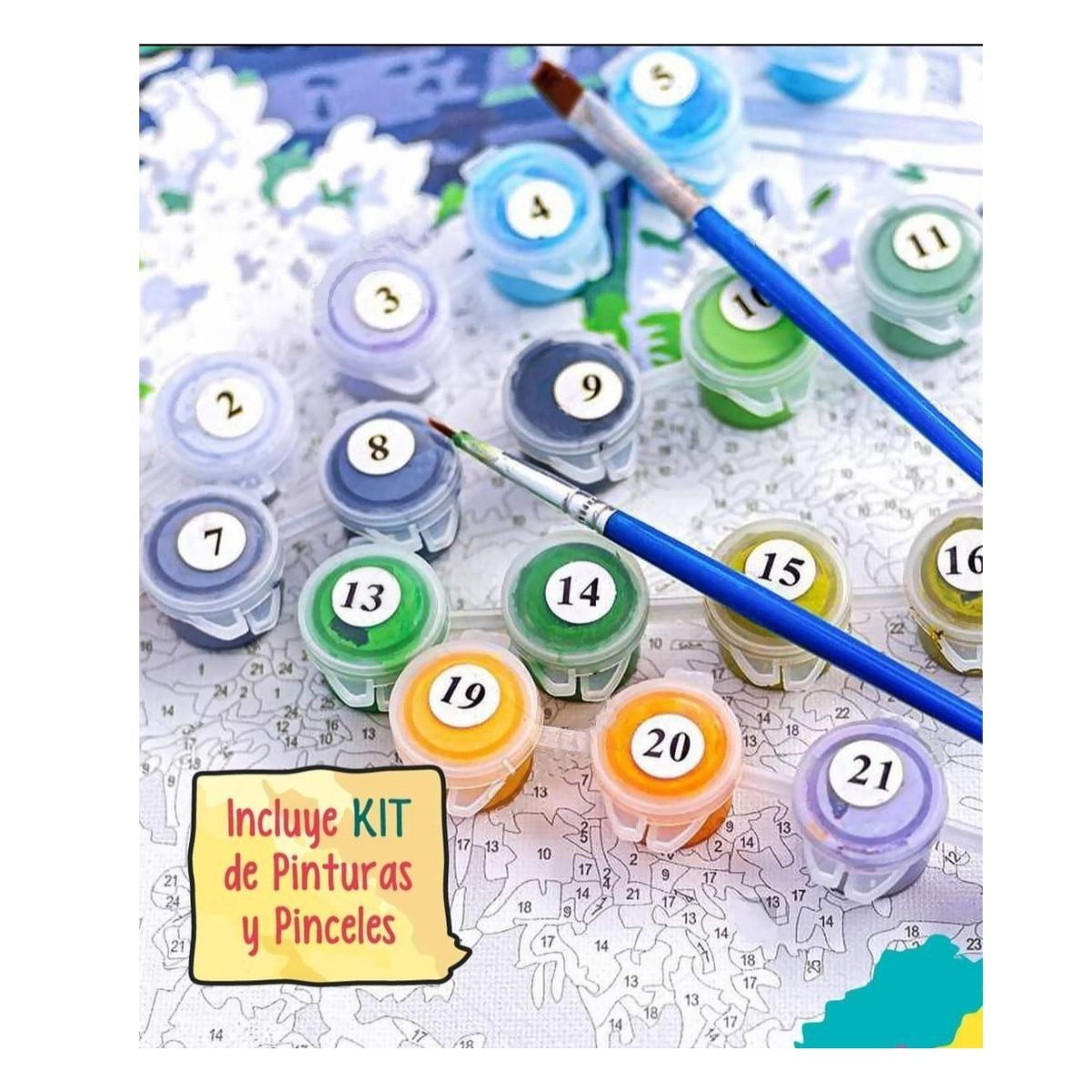 GENERICO - Kit Pintura al Oleo Paint By Number Lago de Los Cisnes