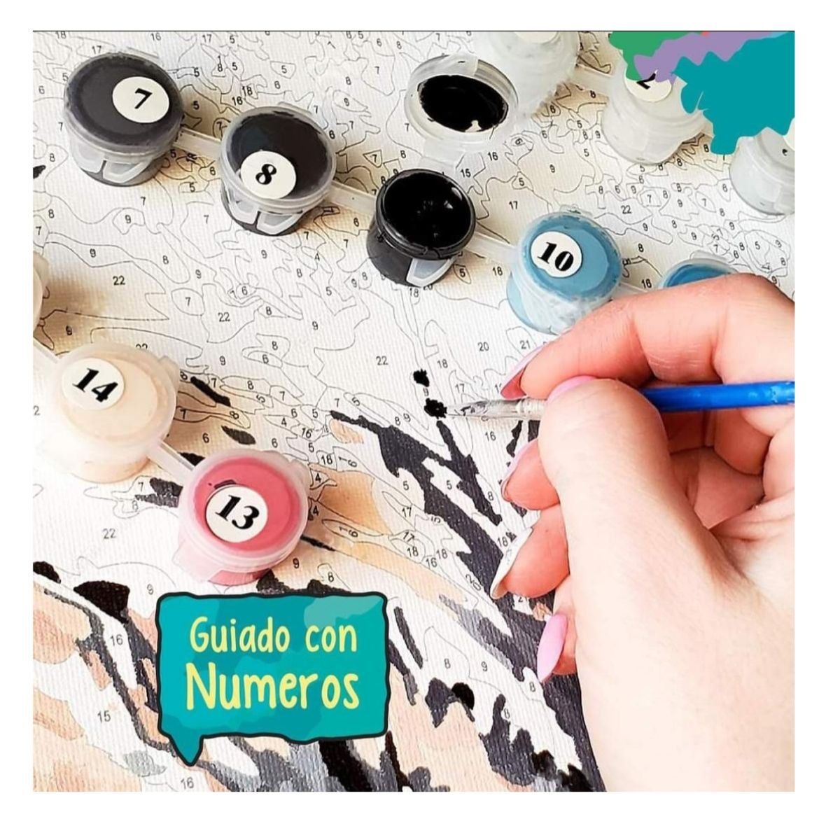 GENERICO - Kit Pintura al Oleo 40cm x 50cm Paint By Number Mascotas