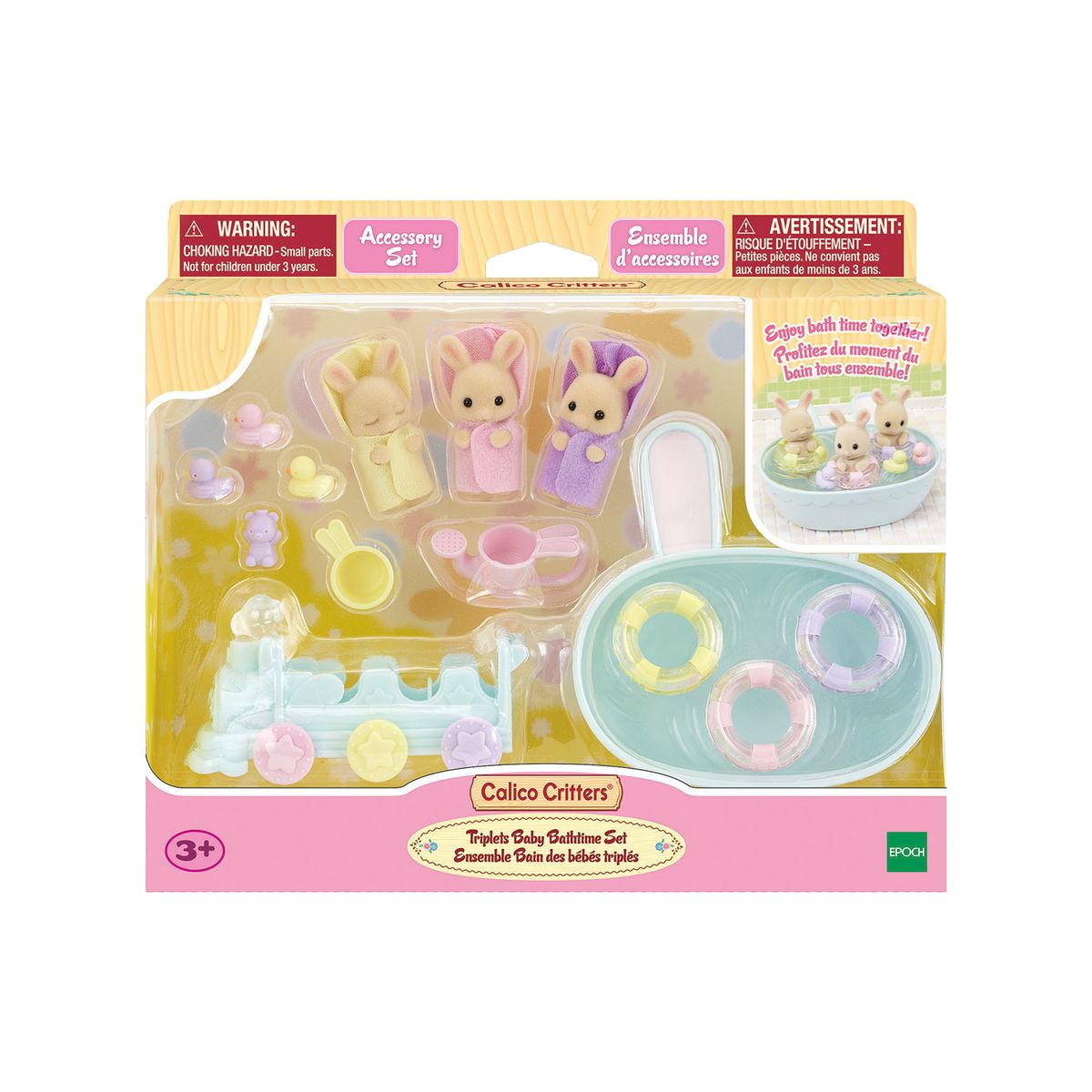 SYLVANIAN FAMILIES - Sylvanian Families Calico Critters Juego de Baño Trillizos Conejito