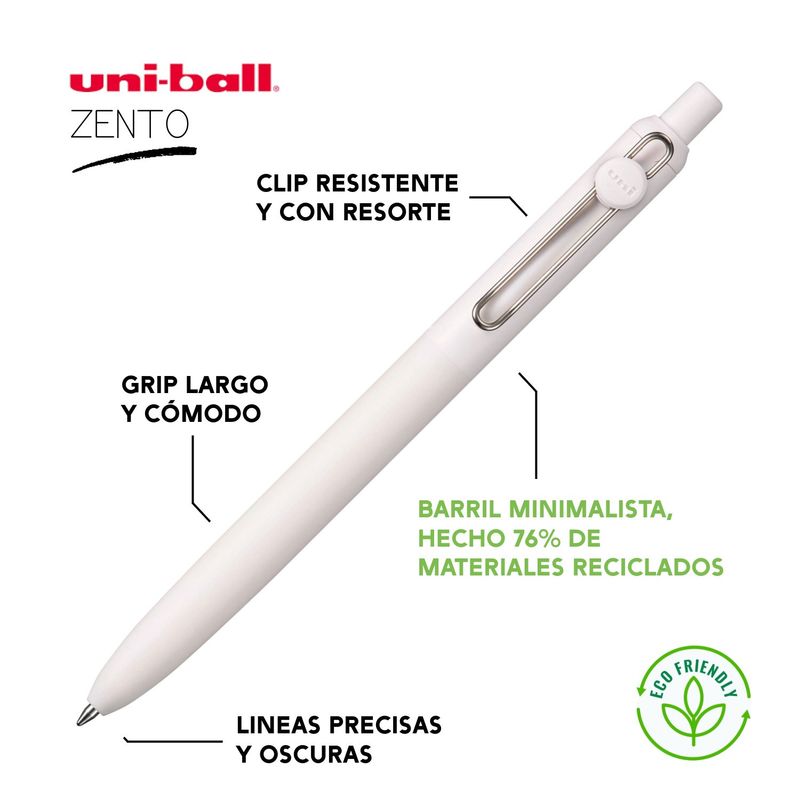 UNI BALL - UNI Zento Bolígrafo Retráctil Tinta Gel Negro - LINEN