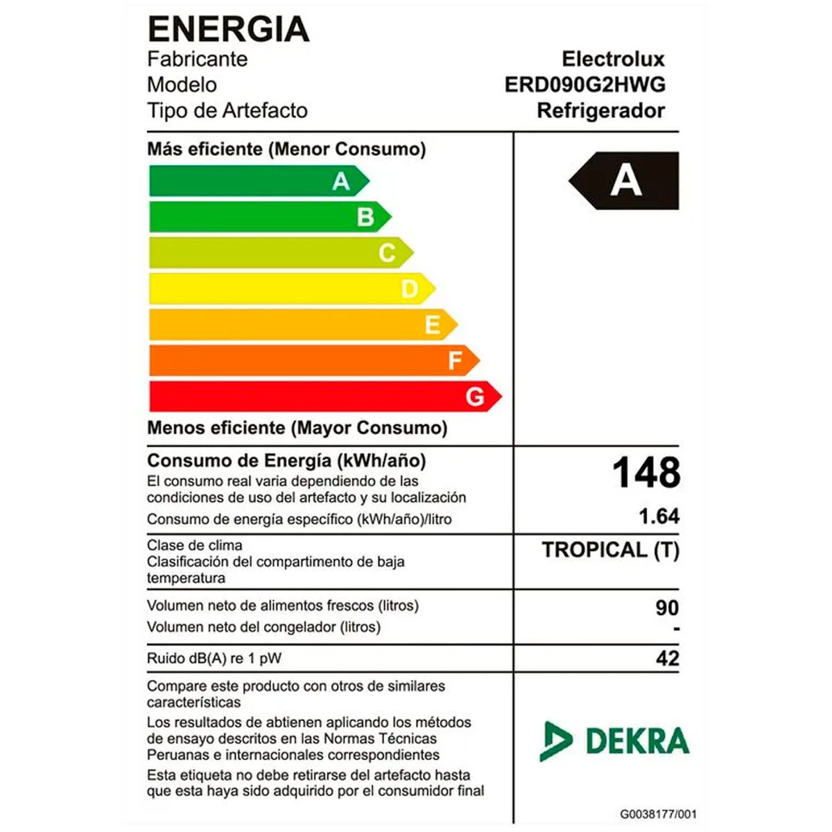 ELECTROLUX - Frigobar de 90 Lt Electrolux ERD090G2HWG Silver