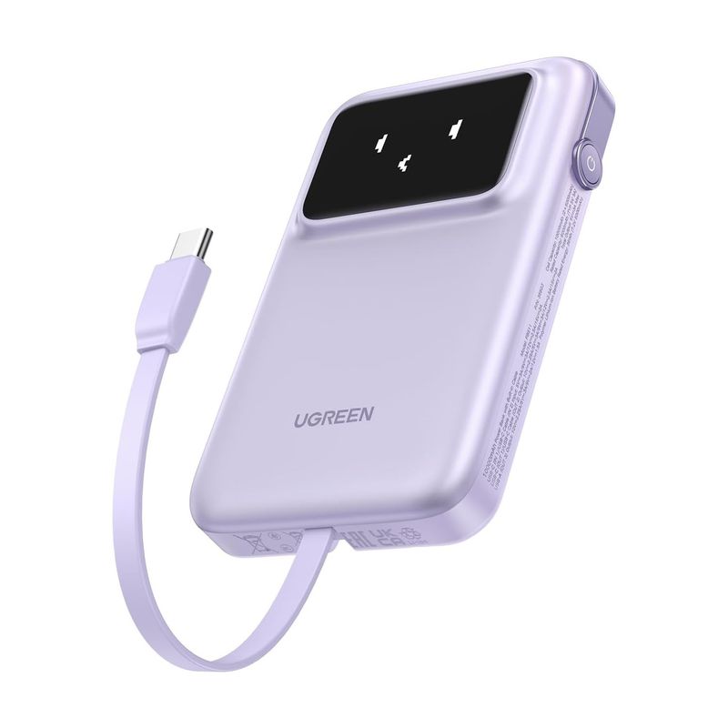 UGREEN - Ugreen Power Bank 10000mAh USB-C Integrado 30W QC Morado PB511 35604B