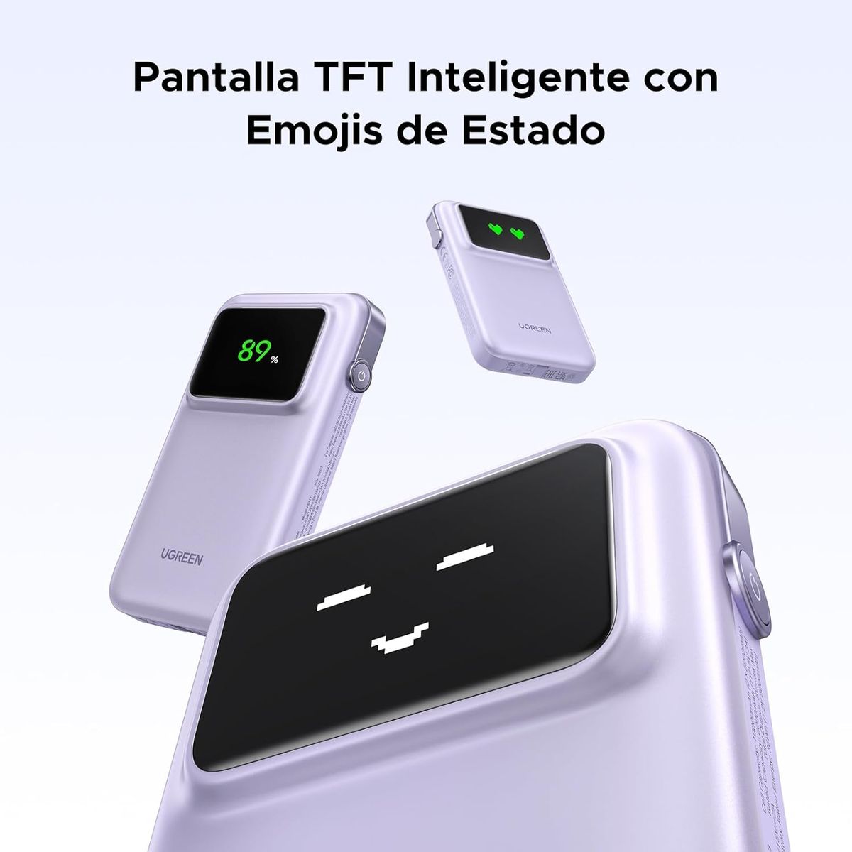 UGREEN - Ugreen Power Bank 10000mAh USB-C Integrado 30W QC Morado PB511 35604B