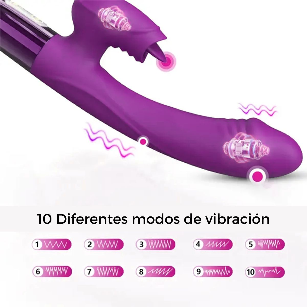 GENERICO - Vibrador conejo 3 en 1-Morado