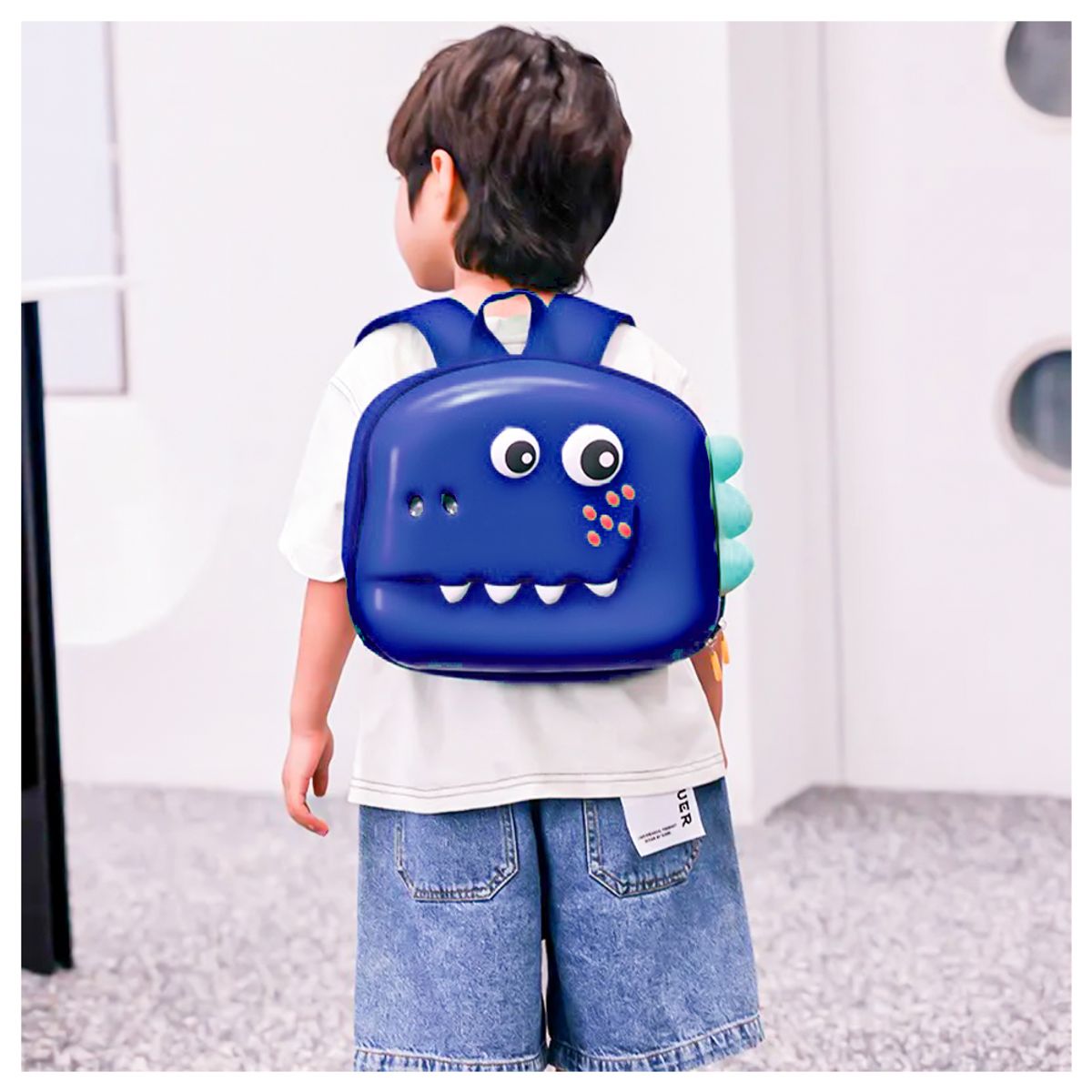GENERICO - MOCHILA 3D CON DISEÑO DINOSAURIO AZUL PARA NIÑOS