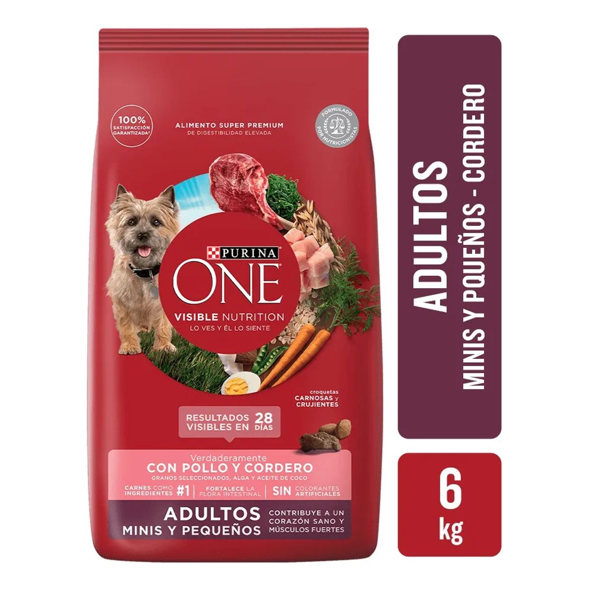PURINA - Purina One Adultos Perro Mini 6kg Sabor Pollo-Cordero