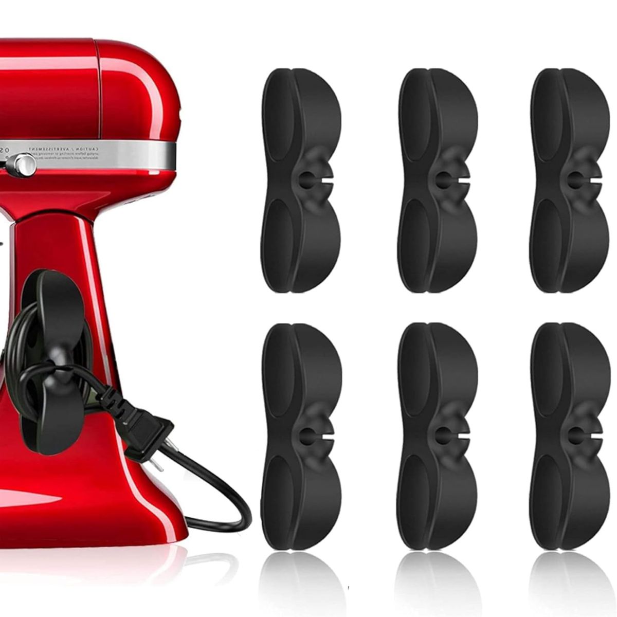 GENERICO - PACK X3 ORGANIZADOR DE CABLES COCINA ARTEFACTOS NEGRO