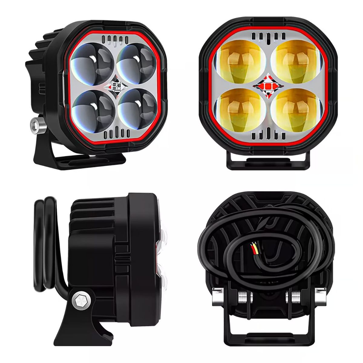 GENERICO - Faros De Auxiliares Luz Led 5 Funciones 80w X2