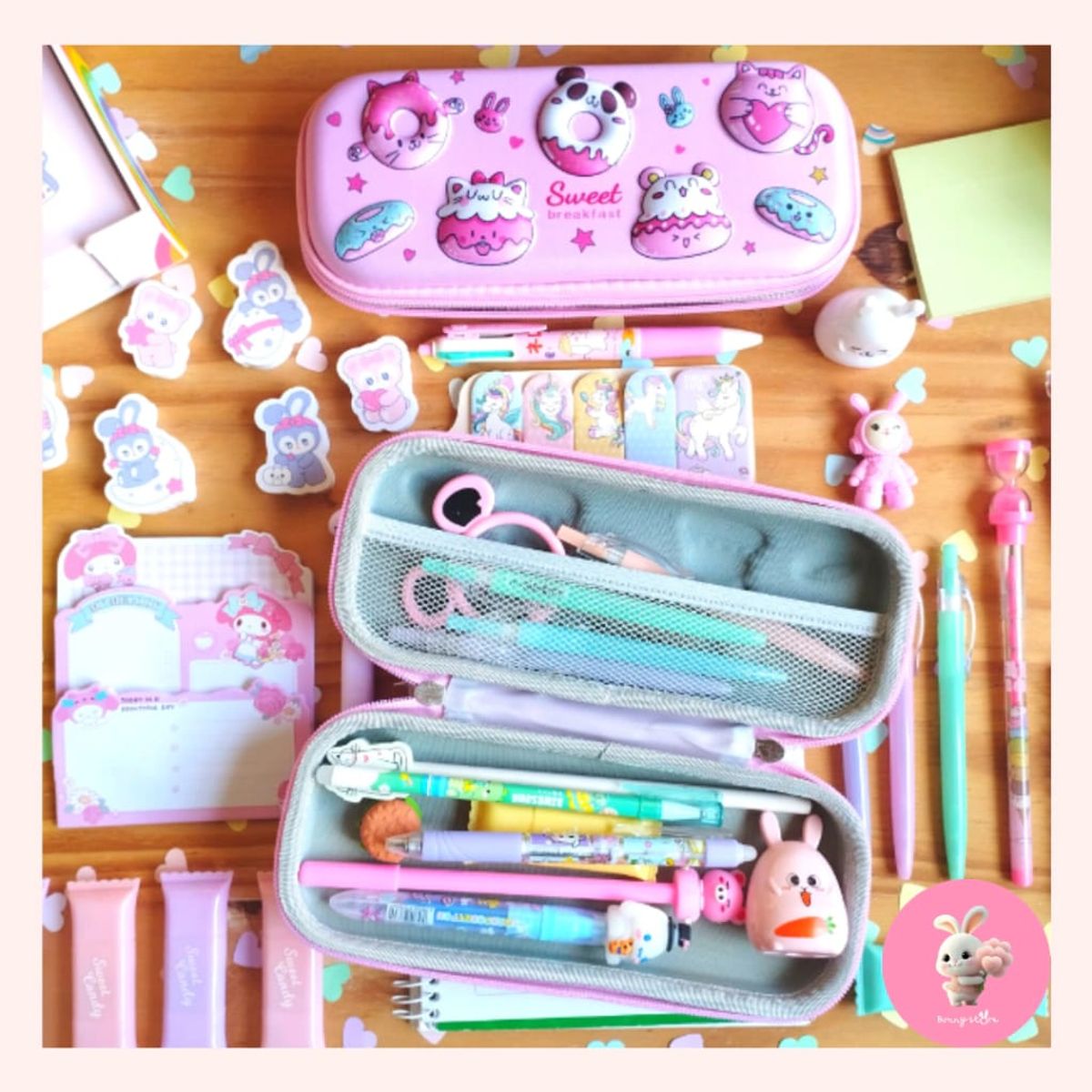 GENERICO - CARTUCHERA ORGANIZADOR NECESER ESTUCHE 3D ESCOLAR NIÑAS - NIÑOS KAWAII