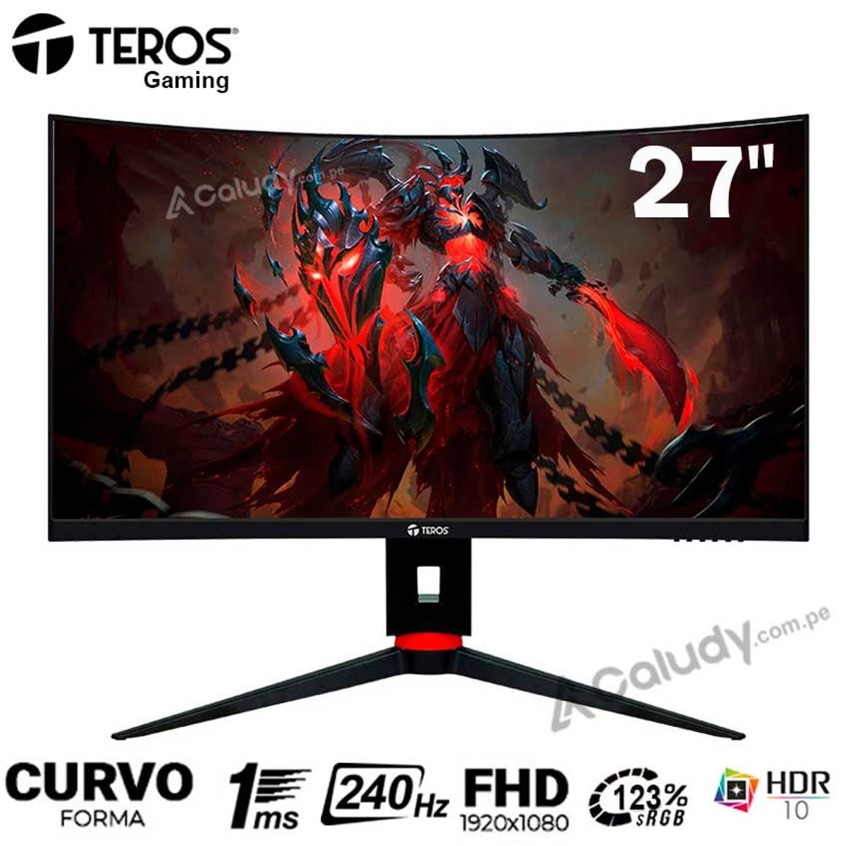 TEROS GAMING - Monitor Curvo Teros Gaming TE-2764G FHD VA 240 Hz 1ms RGB - Negro
