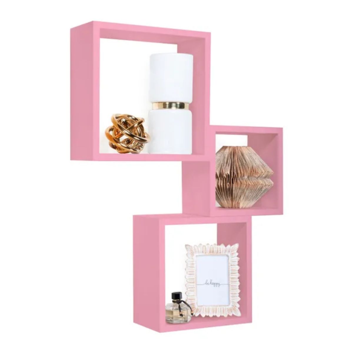 GENERICO - Repisa Cubo Infantil Flotante Rosado Muebles Gaudi