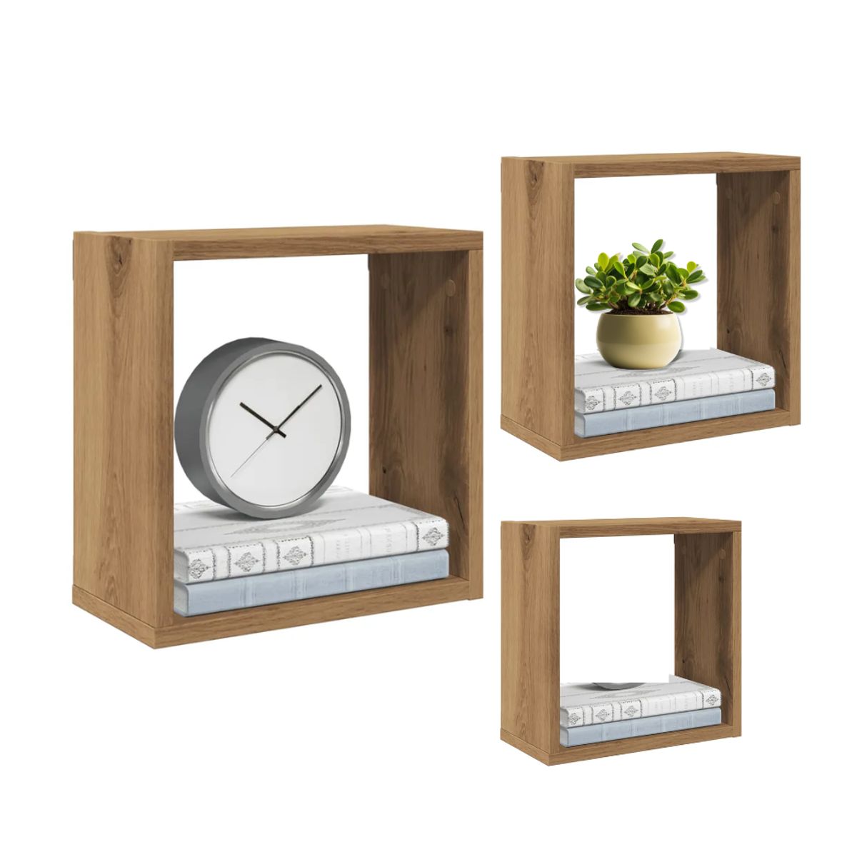 GENERICO - Repisa Cubo Flotante Caramelo Muebles Gaudi