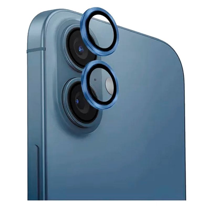 GENERICO - Protector de Cámara Metálico iPhone 16 - Azul