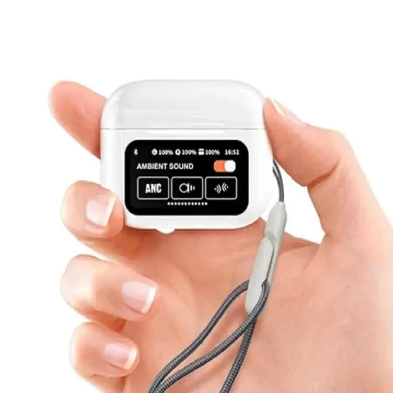 GENERICO - AUDÍFONOS BLUETOOTH A9 PRO CON PANTALLA CON ANCENC BLANCO