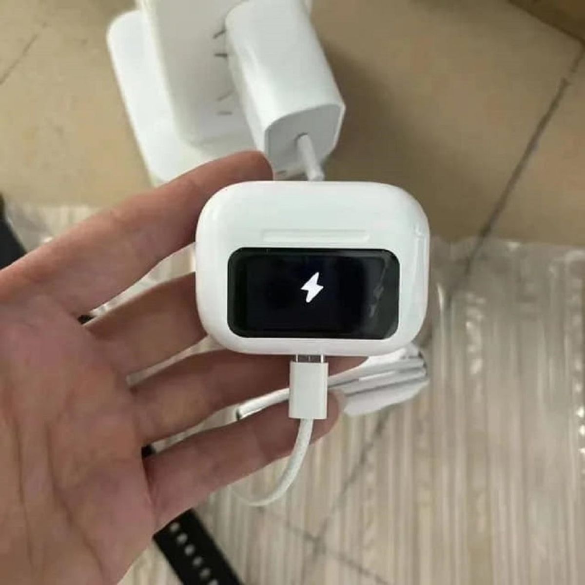 GENERICO - AUDÍFONOS BLUETOOTH A9 PRO CON PANTALLA CON ANCENC BLANCO