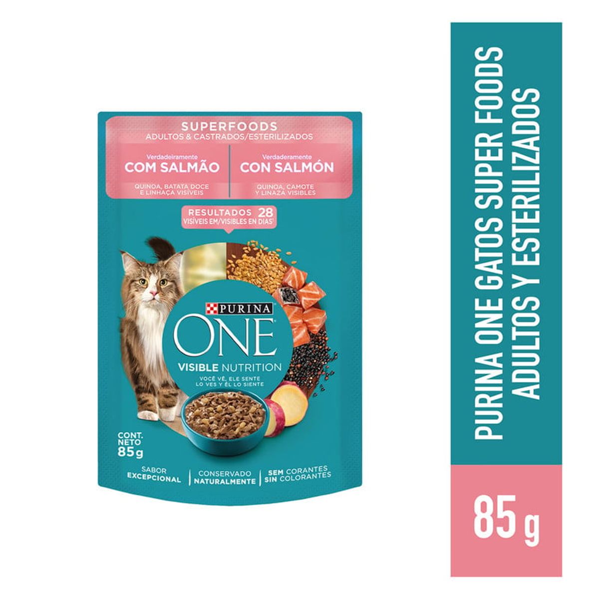 PURINA - Purina One Gato Superfoods Adulto Salmón 85g x 15 unidades