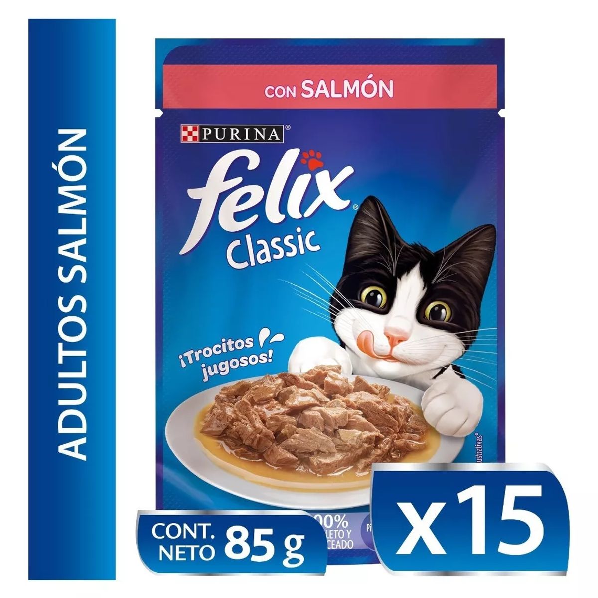 PURINA - Alimento Húmedo Para Gato Felix® Adultos Con Salmón Caja 15u