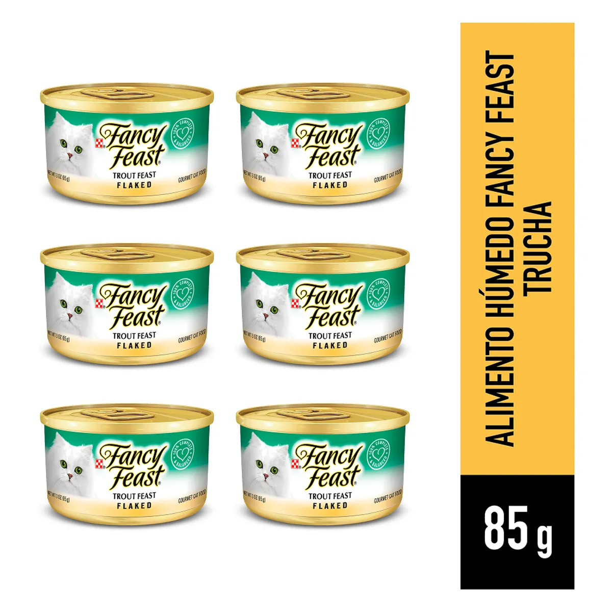 PURINA - Alimento Húmedo para Gatos FANCY FEAST Trucha en Lata de x6
