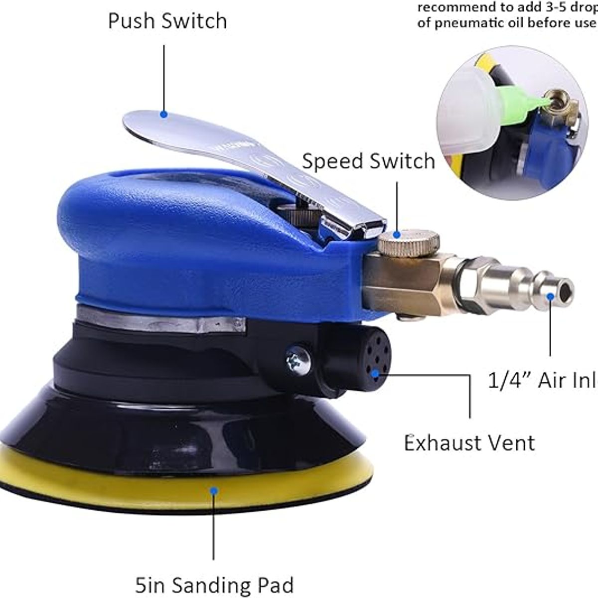 GENERICO - Lijadora Neumática de 5 pulgadas